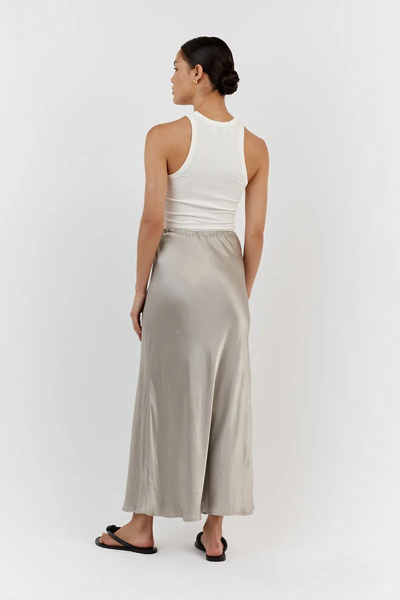BOBBY PEWTER SATIN BIAS CUT SKIRT sold by Dissh product image thumbnail 4