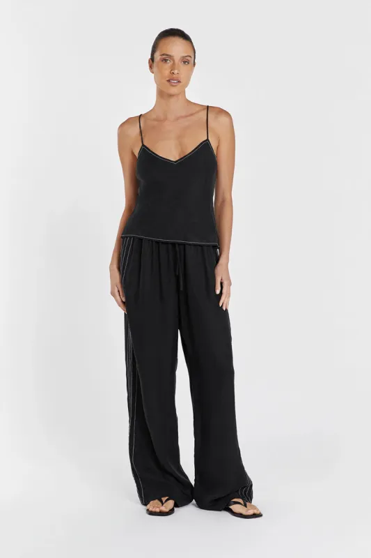 KEELY BLACK CUPRO DRAWSTRING PANT sold by Dissh