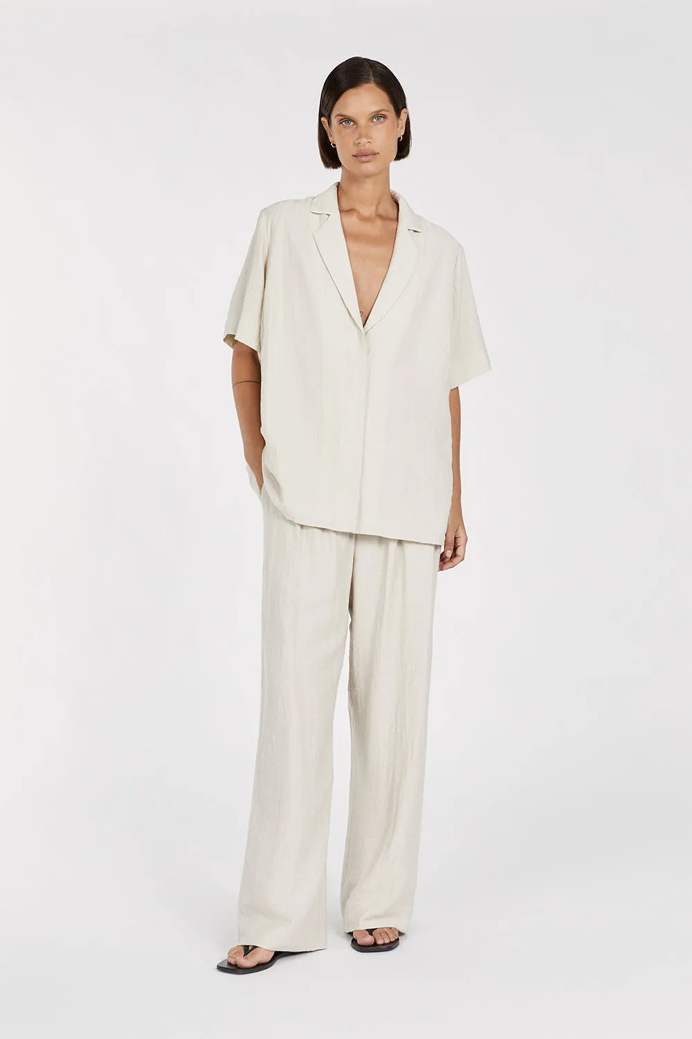 SHANIYA NATURAL LINEN BLEND SHIRT sold by Dissh