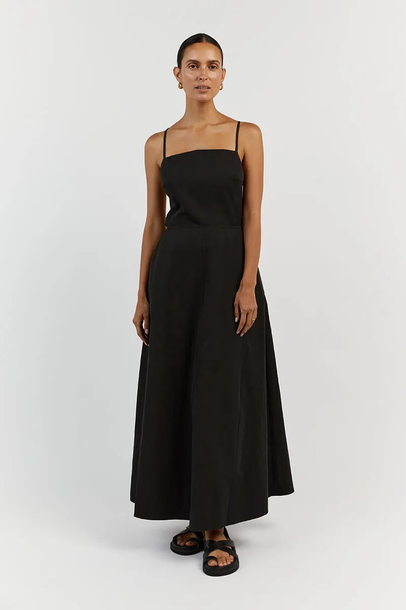 RYLEE BLACK COTTON MIDI DRESS sold by Dissh product image thumbnail 2