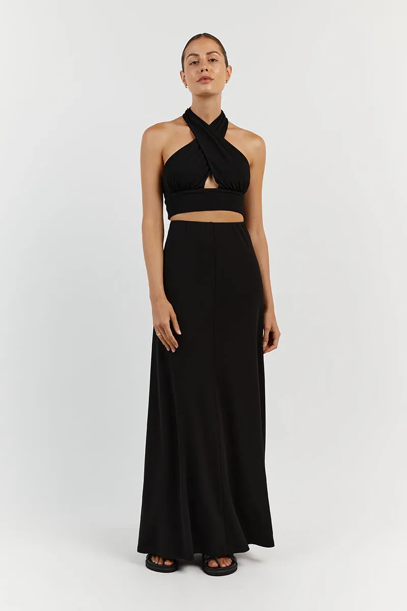 AMALFI BLACK ALINE MIDI SKIRT sold by Dissh