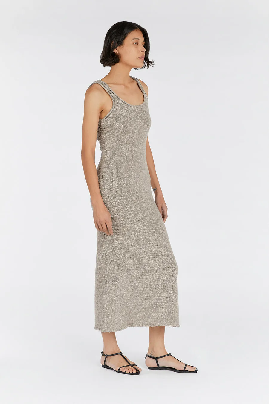 DION TAUPE BOUCLE MAXI DRESS sold by Dissh product image thumbnail 3