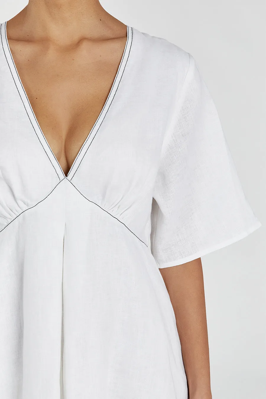 RHODES WHITE LINEN MINI DRESS sold by Dissh product image thumbnail 5
