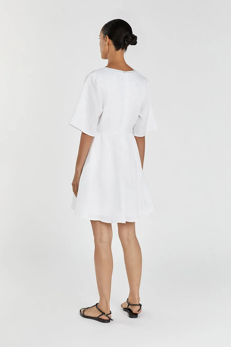 RHODES WHITE LINEN MINI DRESS sold by Dissh product image thumbnail 4