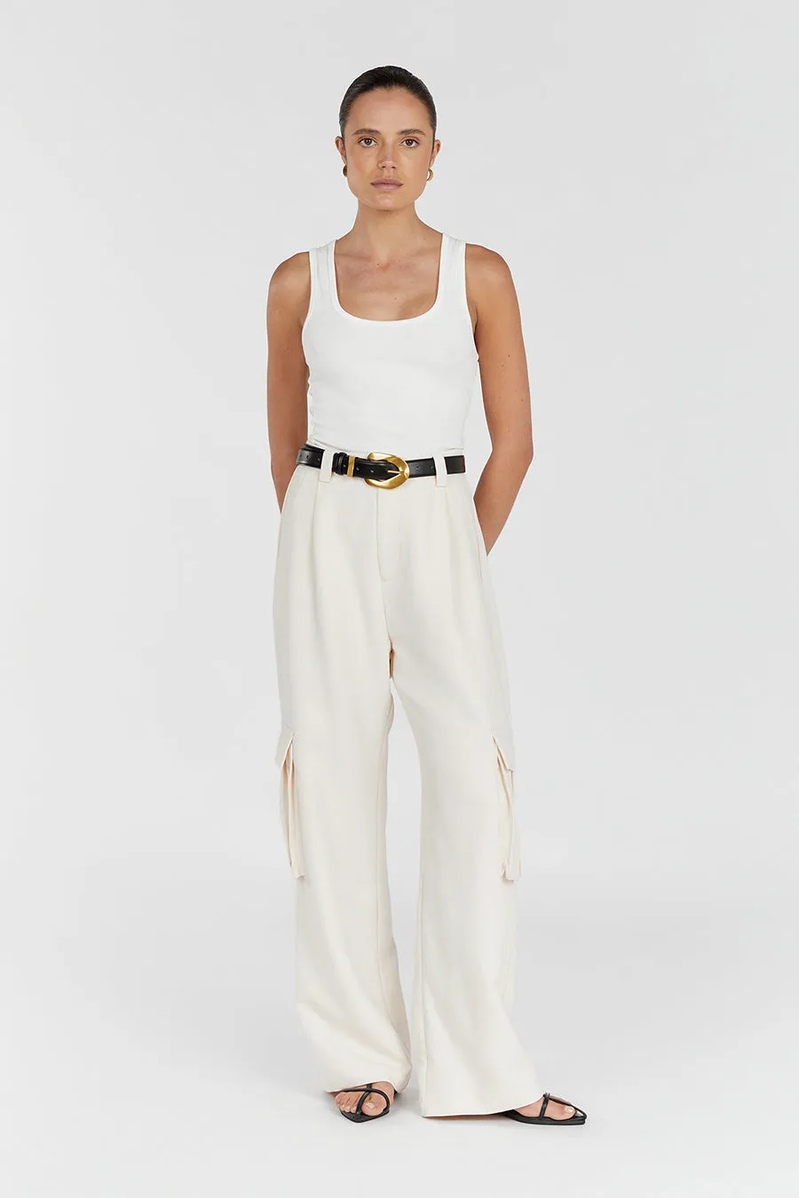 WILLA CREAM CARGO PANT sold by Dissh