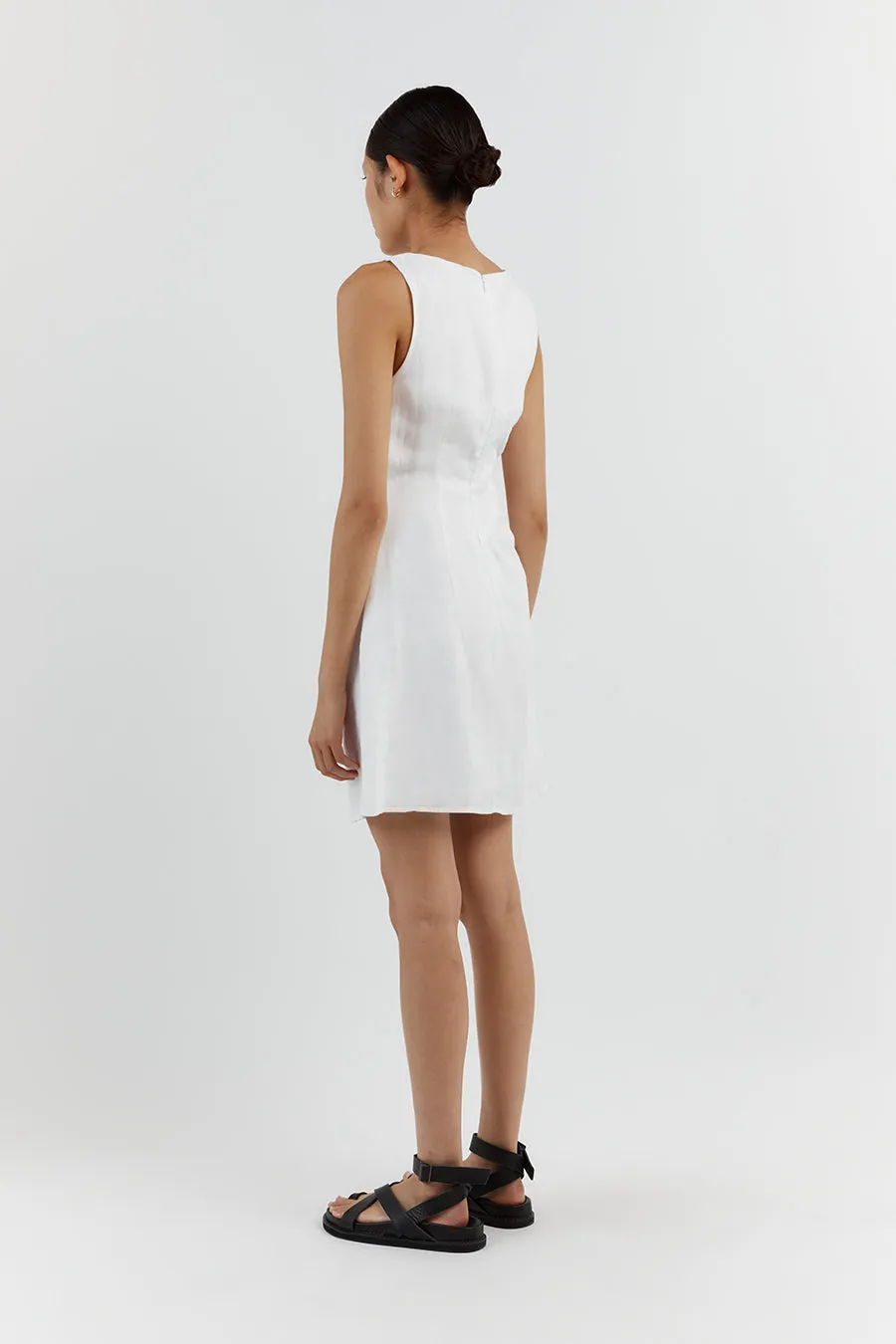 LEILANI WHITE LINEN MINI DRESS sold by Dissh product image thumbnail 4