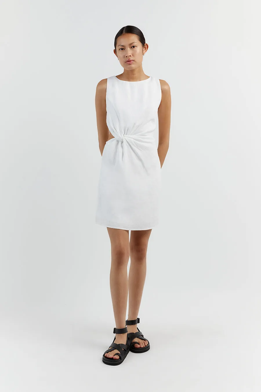 LEILANI WHITE LINEN MINI DRESS sold by Dissh product image thumbnail 2