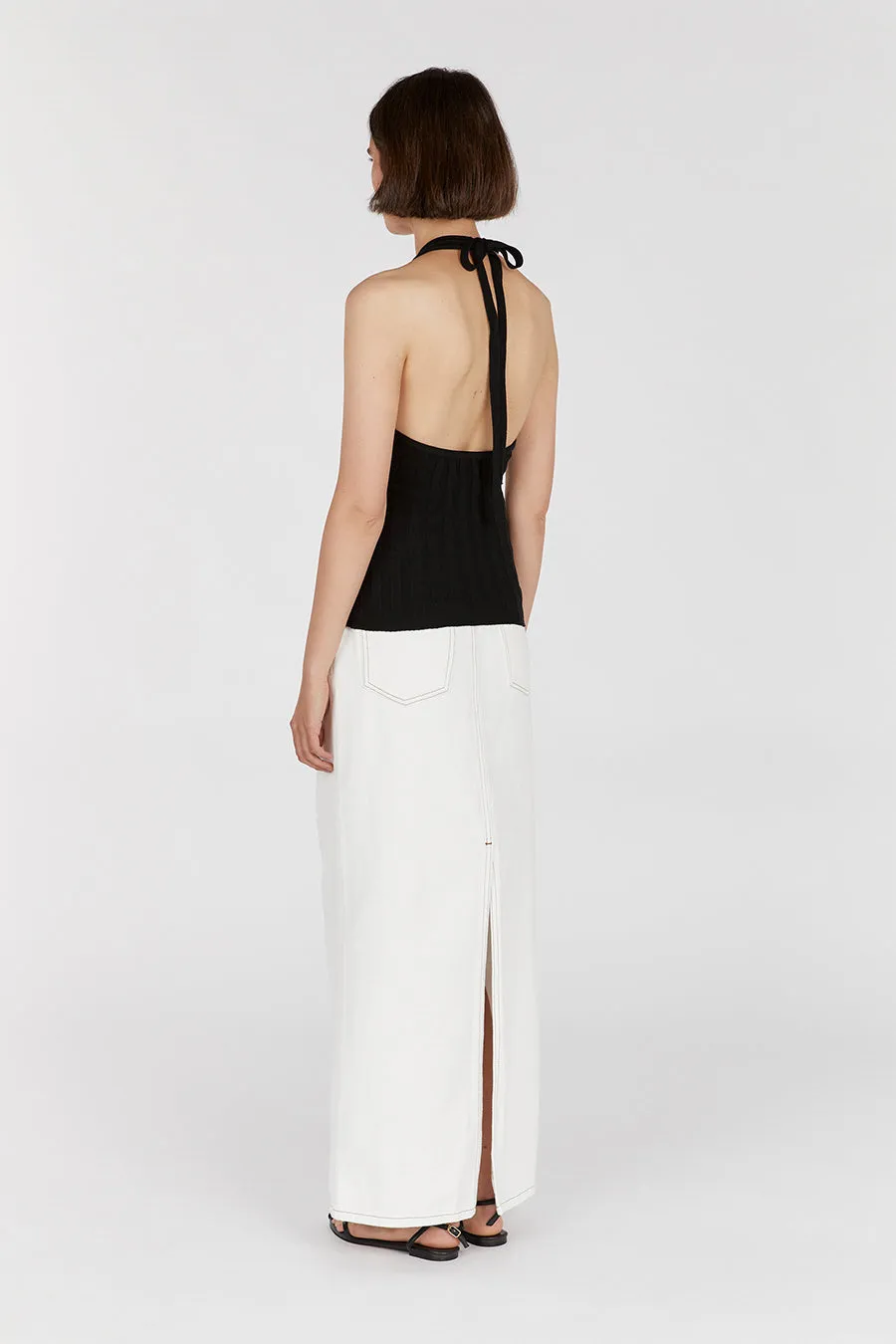 GOLDIE BLACK HALTER TOP sold by Dissh product image thumbnail 4