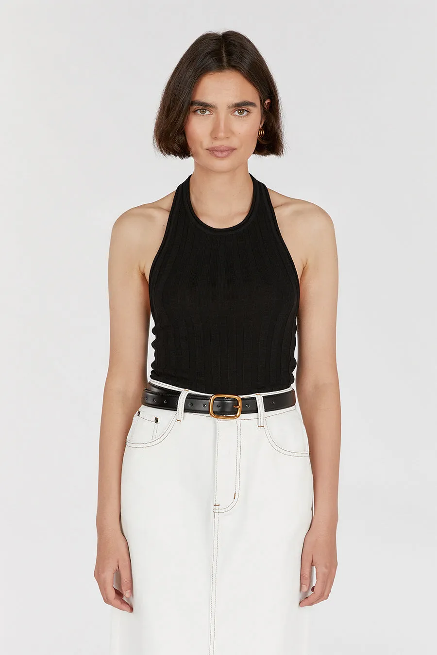 GOLDIE BLACK HALTER TOP sold by Dissh product image thumbnail 2