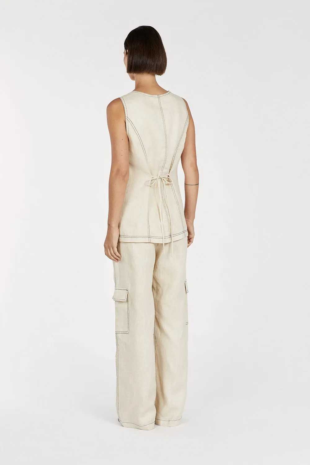 ROSIE PUTTY LINEN CARGO PANT sold by Dissh product image thumbnail 4