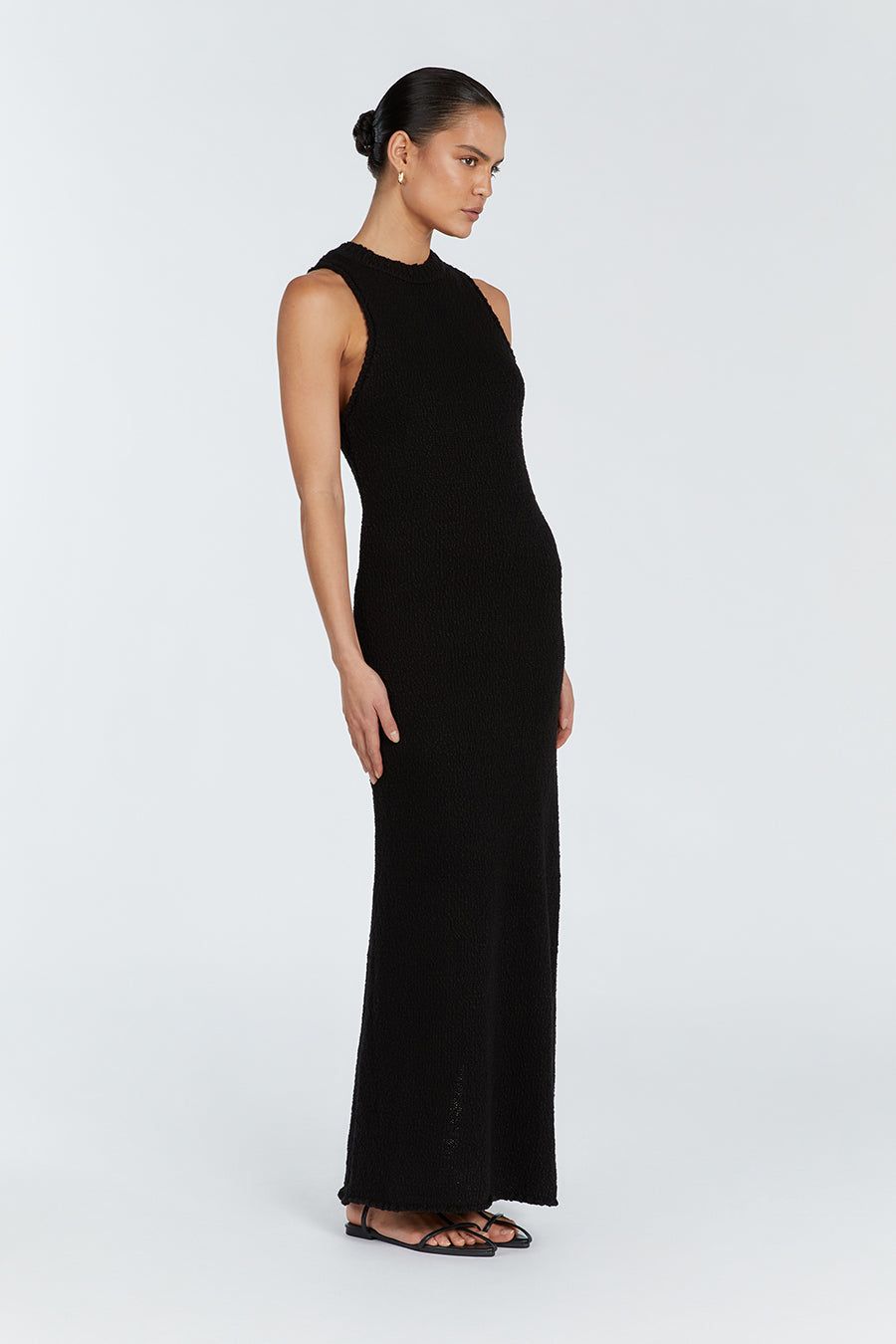 DION BLACK BOUCLE CREW MAXI DRESS sold by Dissh product image thumbnail 3