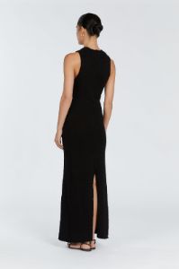 DION BLACK BOUCLE CREW MAXI DRESS sold by Dissh