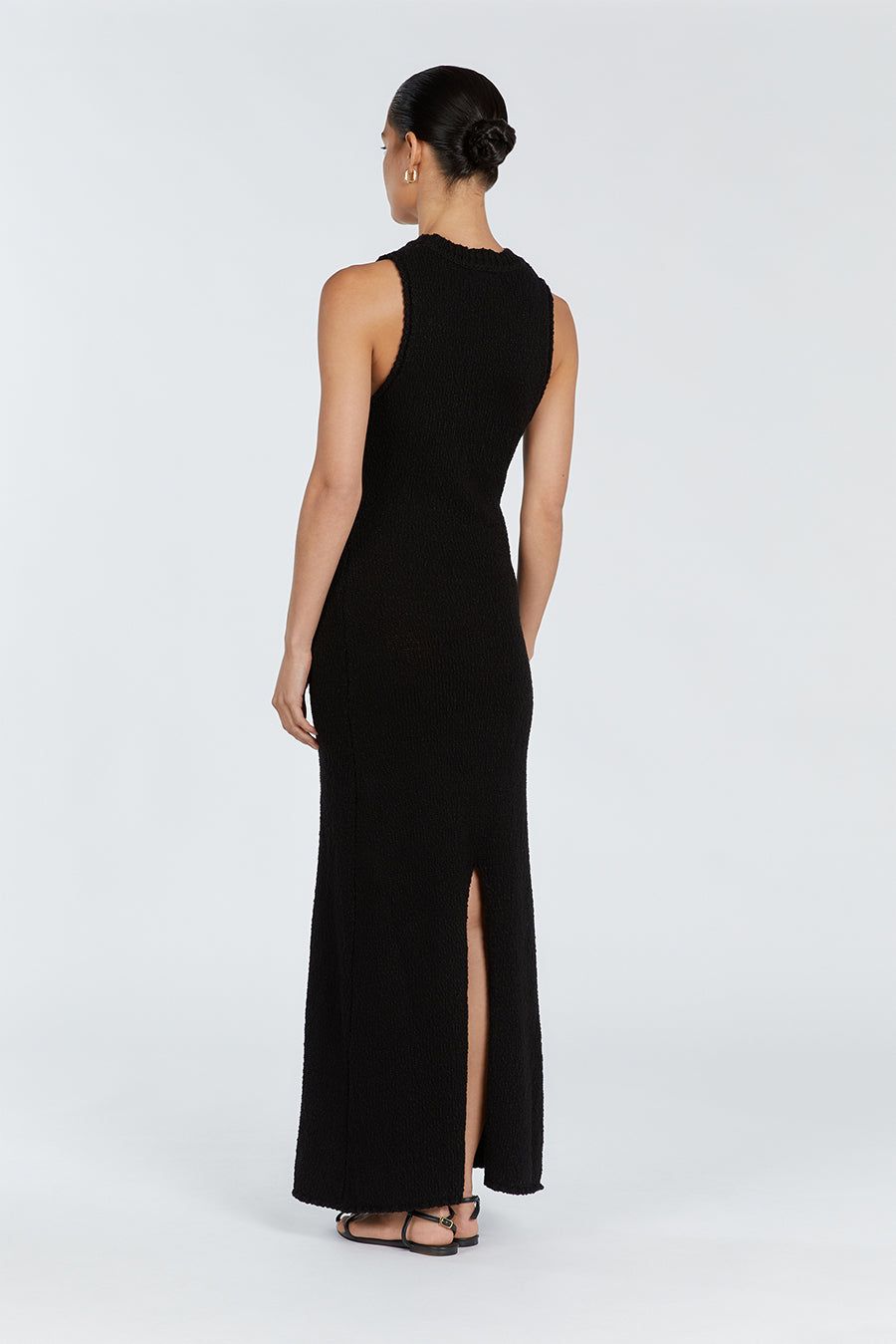 DION BLACK BOUCLE CREW MAXI DRESS sold by Dissh product image thumbnail 4