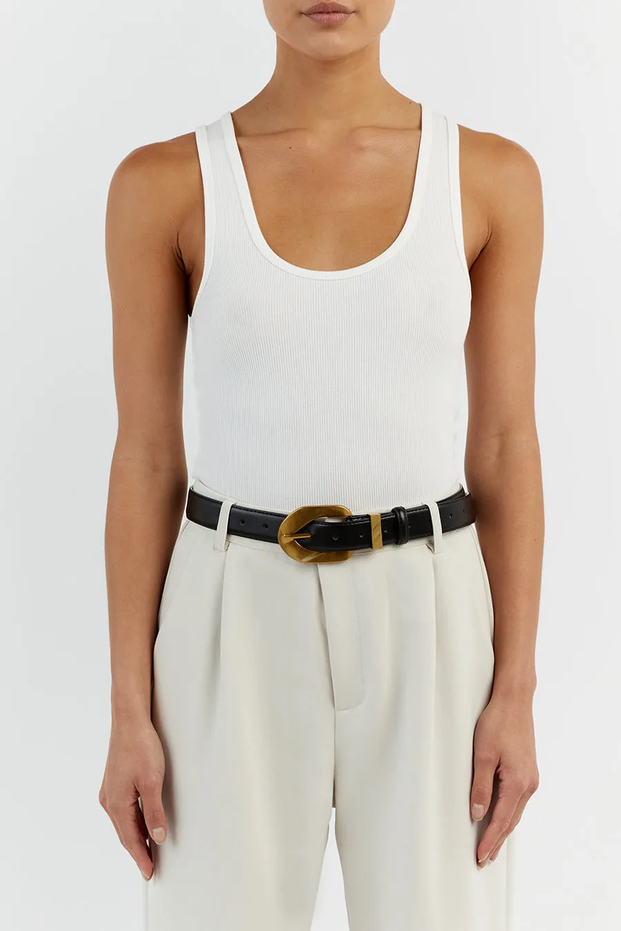 ALBURY BLACK LEATHER BELT sold by Dissh product image thumbnail 4