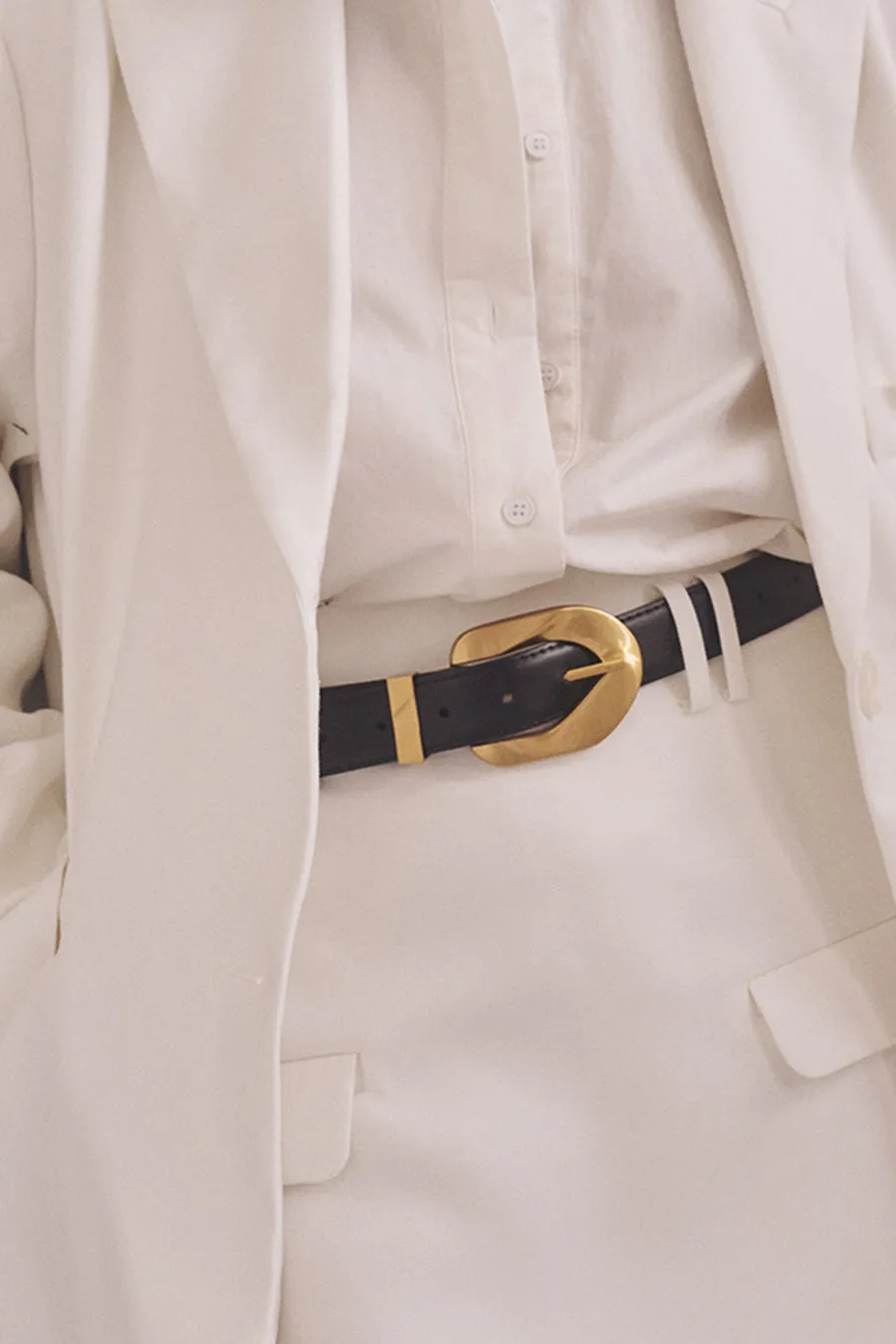 ALBURY BLACK LEATHER BELT sold by Dissh