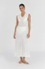 ASTRID OFF WHITE SCOOP MIDI DRESS sold by Dissh