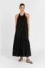 ARI BLACK LINEN HALTER MAXI DRESS sold by Dissh