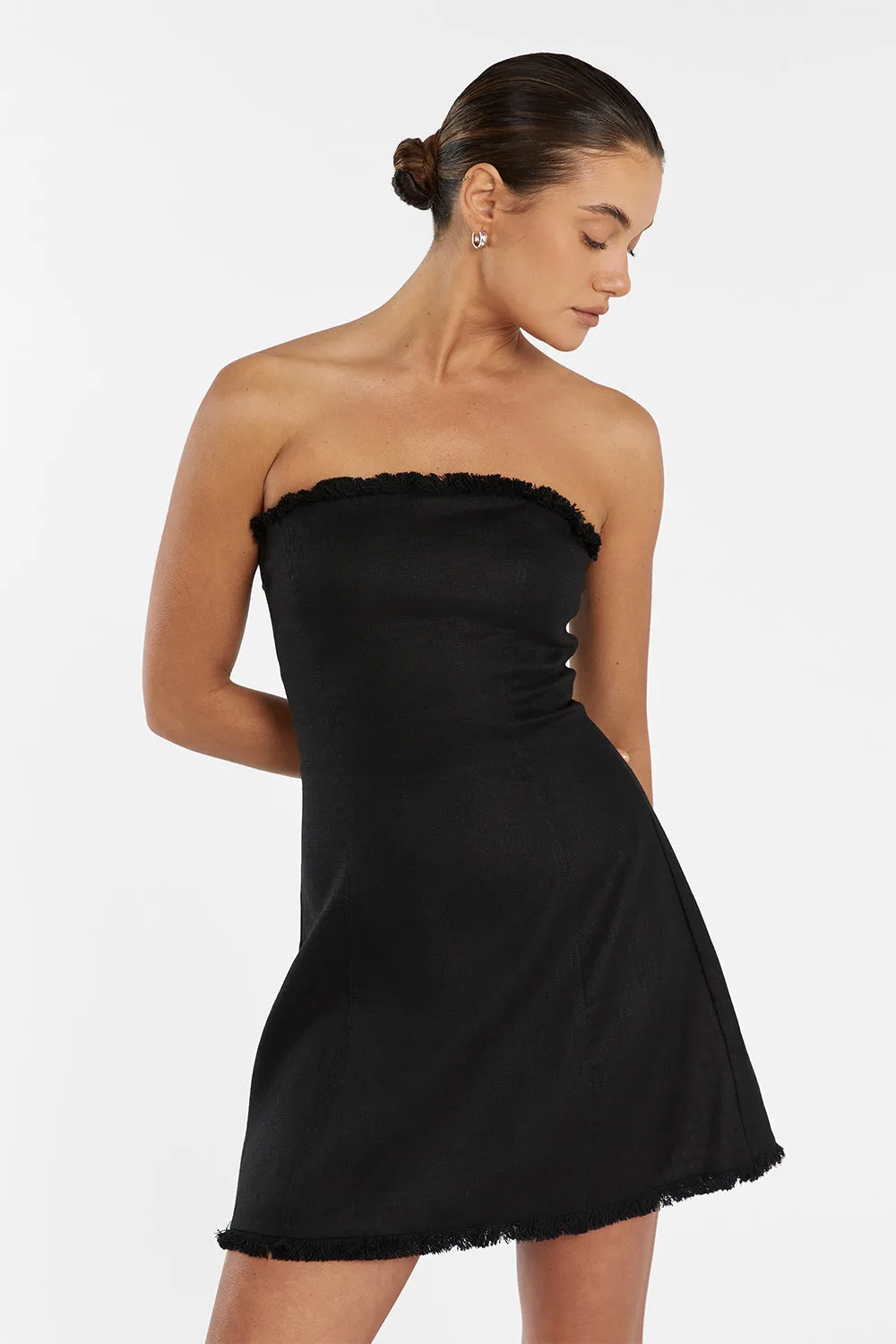 ZAHARA BLACK FRINGED MINI DRESS sold by Dissh product image thumbnail 3