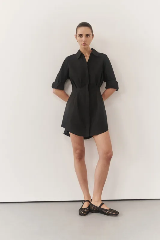 RACHEL BLACK SHIRT MINI DRESS sold by Dissh