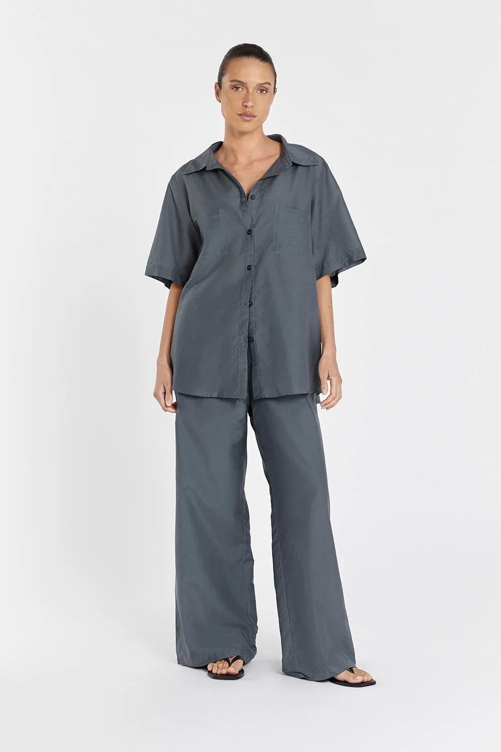 JASPER TEAL SILK COTTON SHIRT sold by Dissh