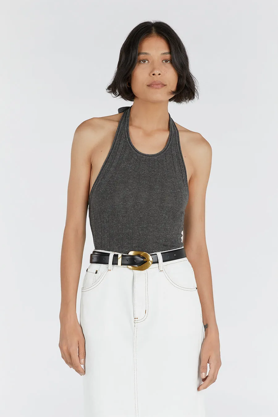 GOLDIE SLATE MARLE HALTER TOP sold by Dissh product image thumbnail 2