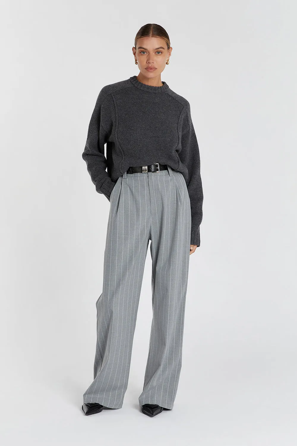 OTIS CHARCOAL KNIT JUMPER sold by Dissh