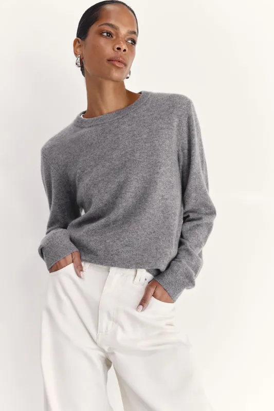 INDY GREY CASHMERE KNIT JUMPER sold by Dissh
