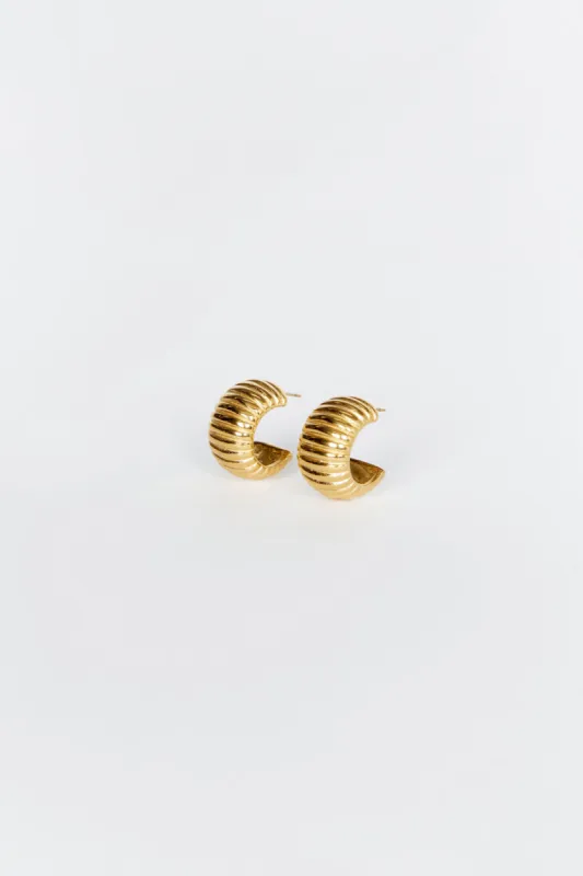 CENDRE FRANKIE GOLD HOOP EARRINGS sold by Dissh