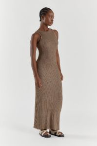 ZANTHE CHOC MARLE KNIT MAXI DRESS sold by Dissh
