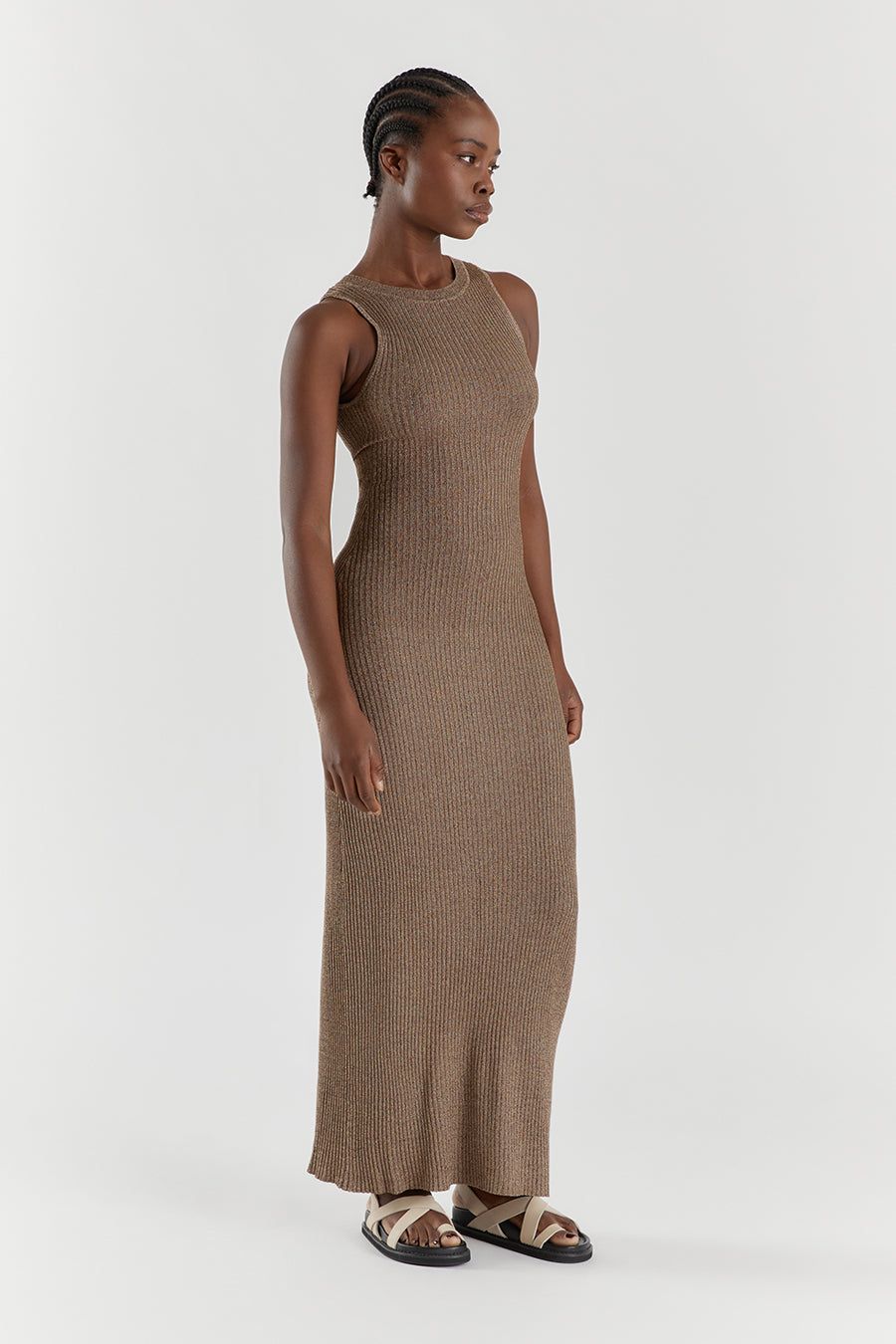 ZANTHE CHOC MARLE KNIT MAXI DRESS sold by Dissh product image thumbnail 3