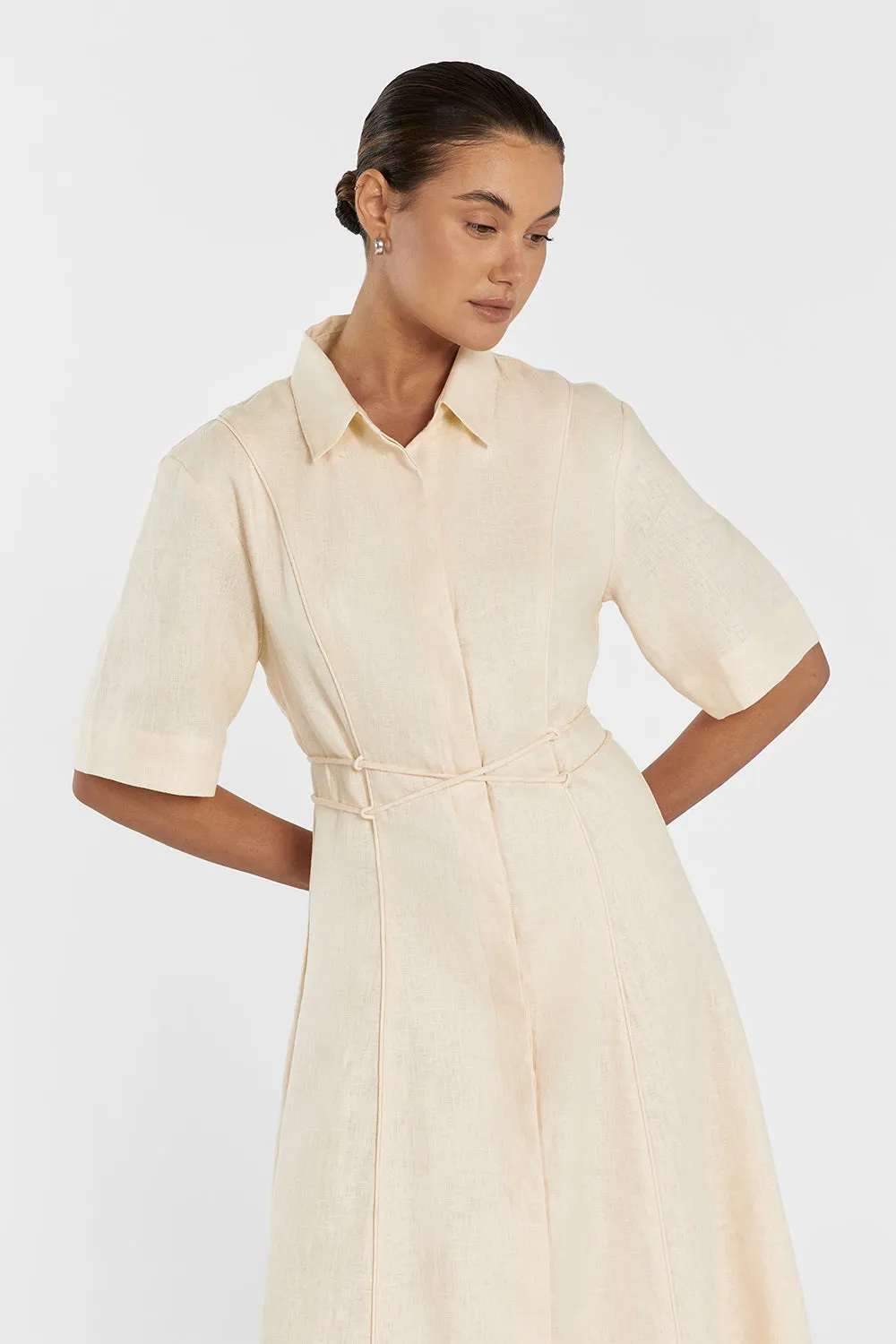 ASTRID LEMON LINEN MIDI DRESS sold by Dissh product image thumbnail 2