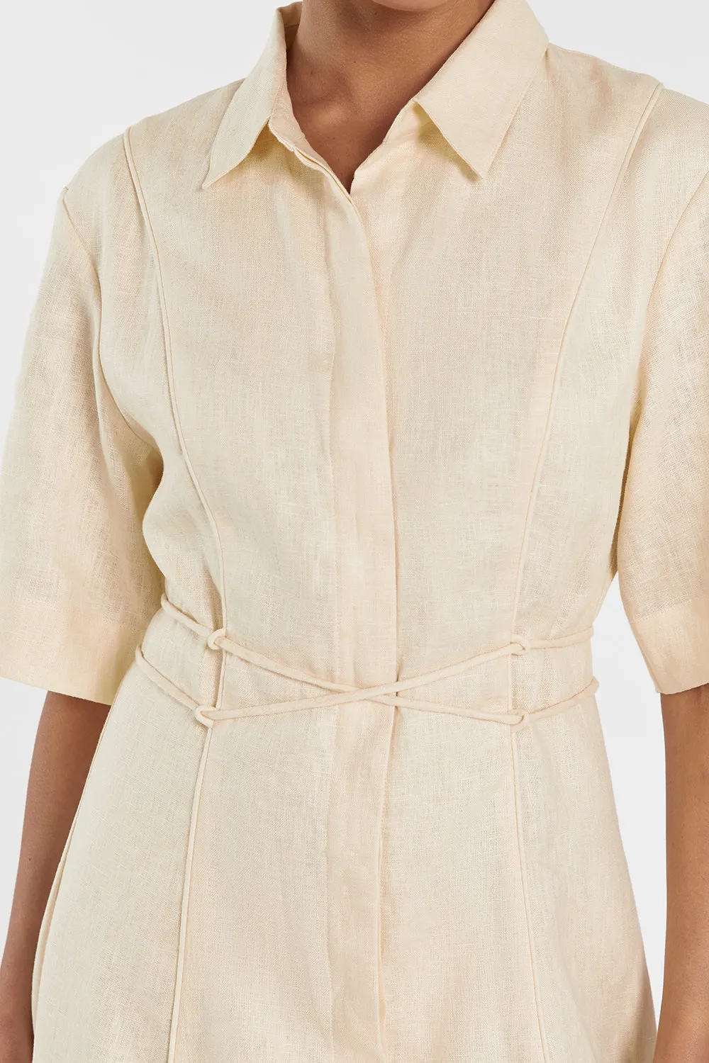 ASTRID LEMON LINEN MIDI DRESS sold by Dissh product image thumbnail 5