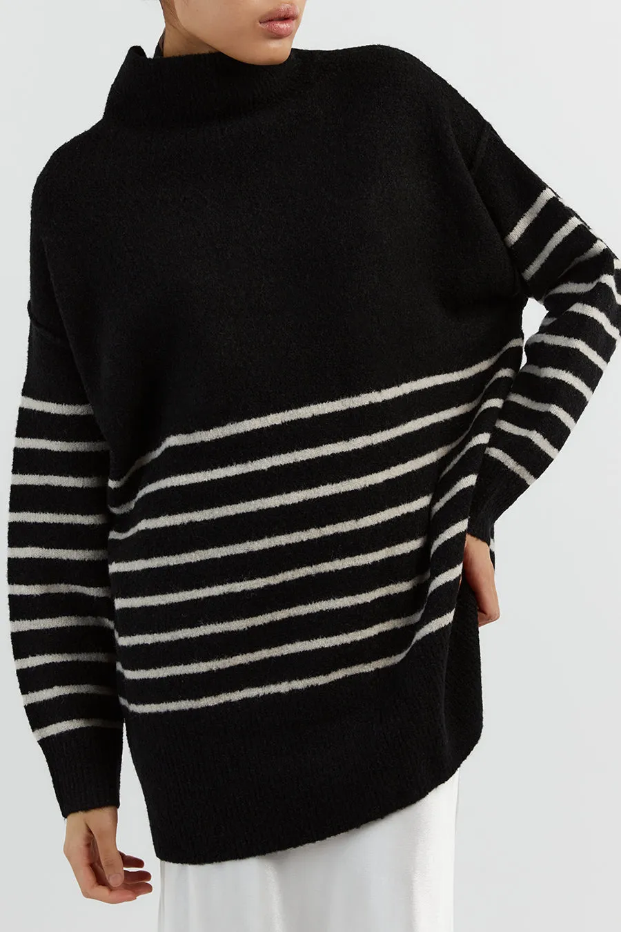 BROOKLYN BLACK/STONE STRIPE JUMPER sold by Dissh product image thumbnail 5