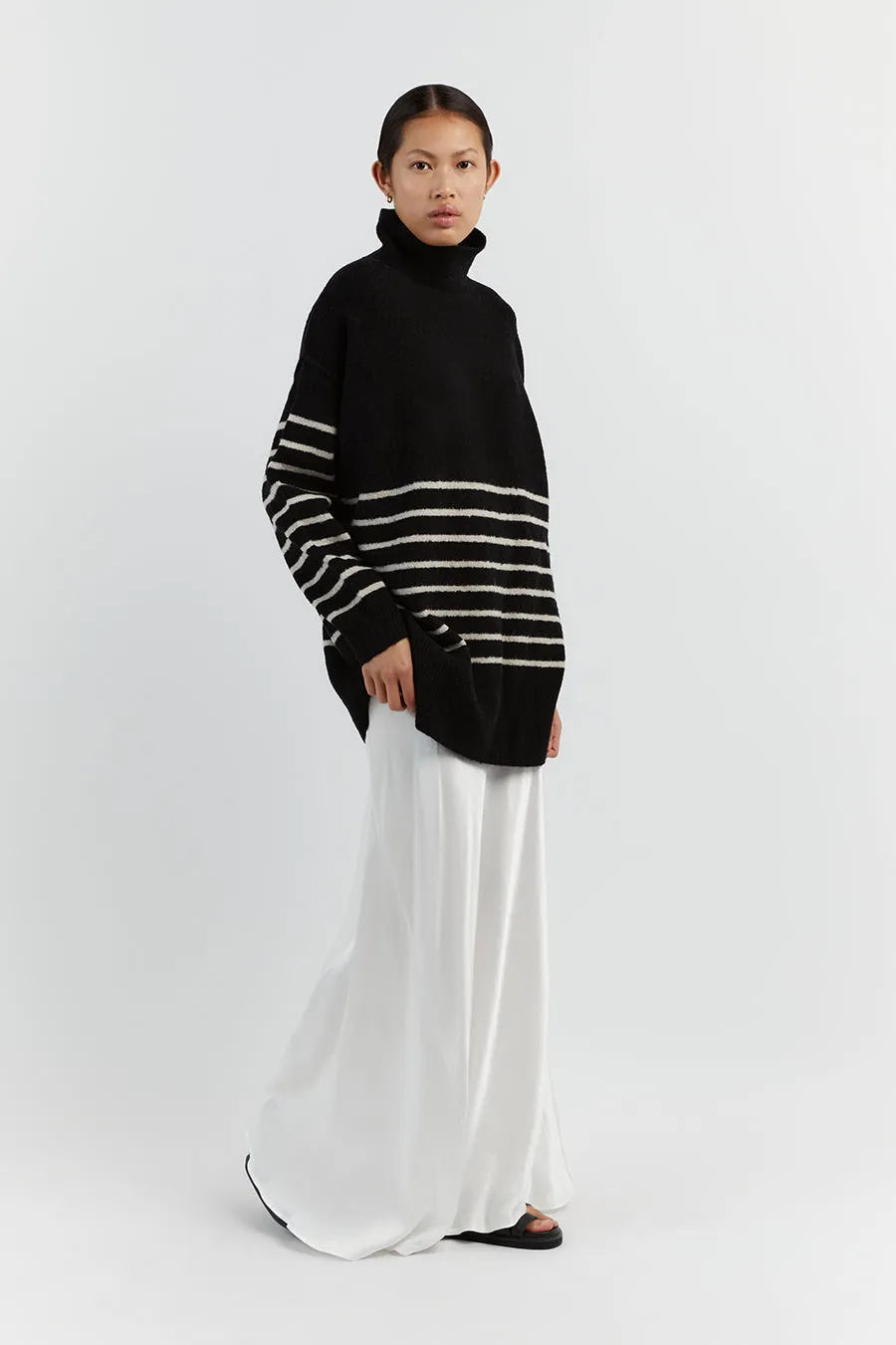 BROOKLYN BLACK/STONE STRIPE JUMPER sold by Dissh product image thumbnail 3