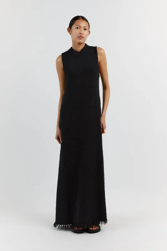 DAKOTA BLACK HIGH NECK MAXI DRESS sold by Dissh