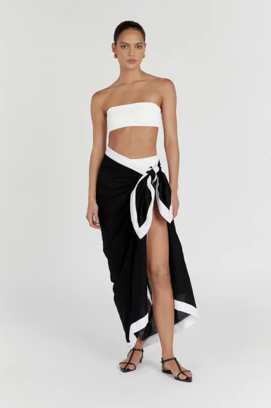CALLIE OFF WHITE BANDEAU TOP sold by Dissh
