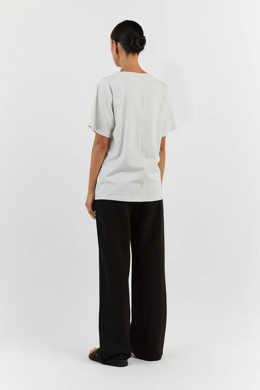 CHARLOTTE GREY MARLE CREW NECK TEE sold by Dissh product image thumbnail 4