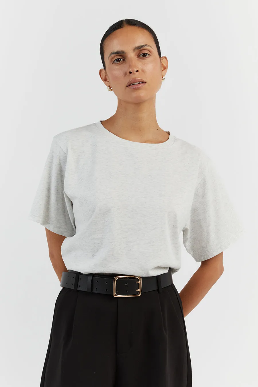 CHARLOTTE GREY MARLE CREW NECK TEE sold by Dissh product image thumbnail 2