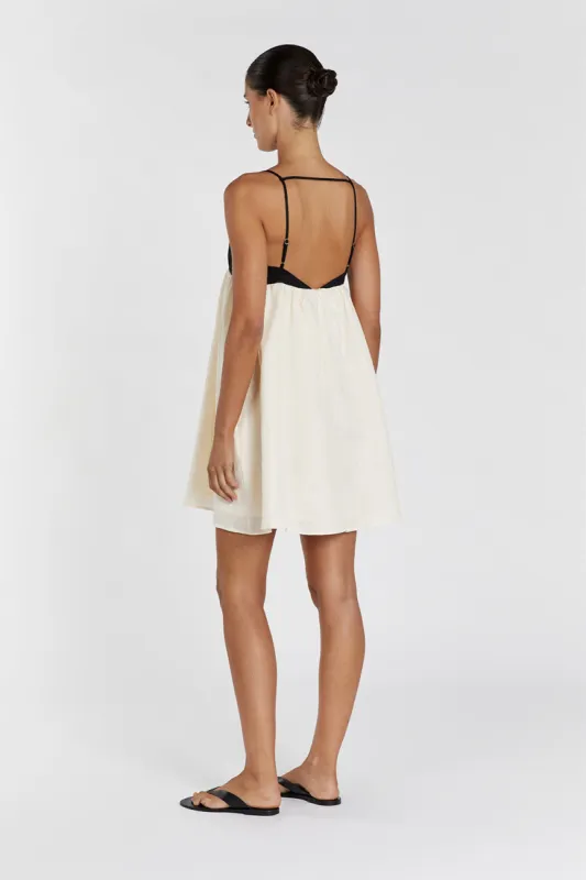 ELENA BUTTERMILK LINEN MINI DRESS | Parallel