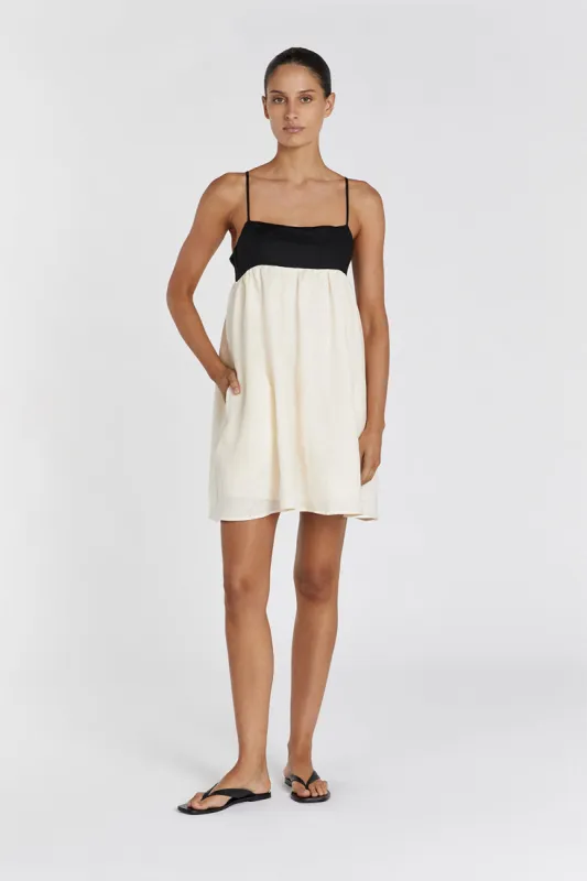ELENA BUTTERMILK LINEN MINI DRESS | Parallel