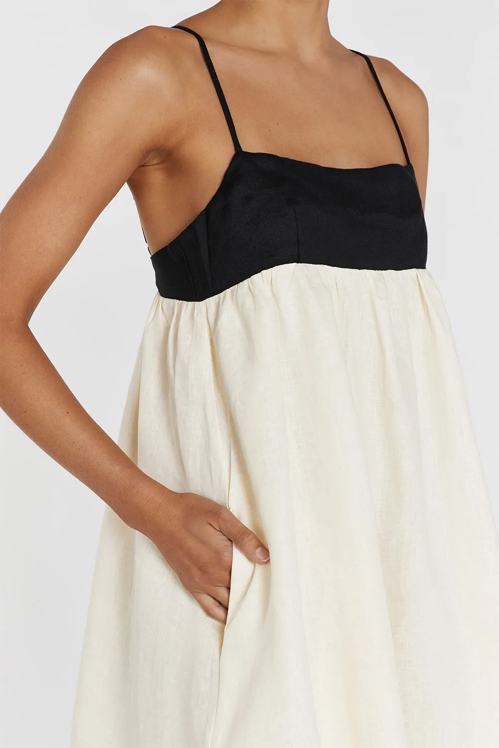 ELENA BUTTERMILK LINEN MINI DRESS sold by Dissh product image thumbnail 5