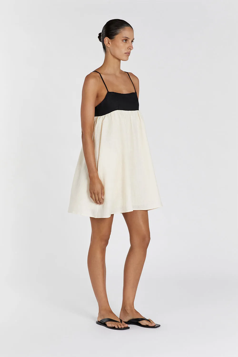 ELENA BUTTERMILK LINEN MINI DRESS sold by Dissh product image thumbnail 3