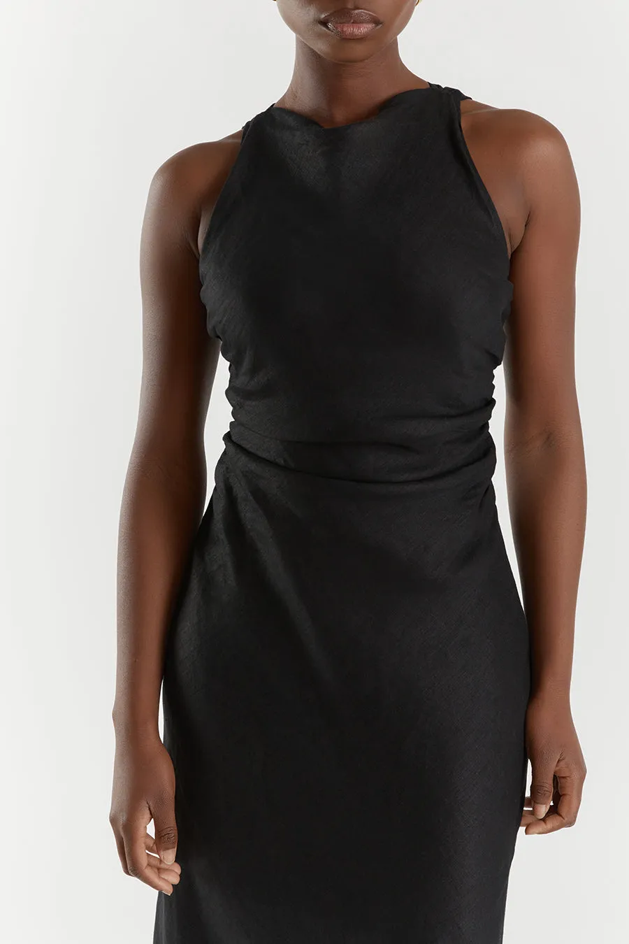 ROSE BLACK LINEN MAXI DRESS sold by Dissh product image thumbnail 5