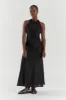ROSE BLACK LINEN MAXI DRESS sold by Dissh
