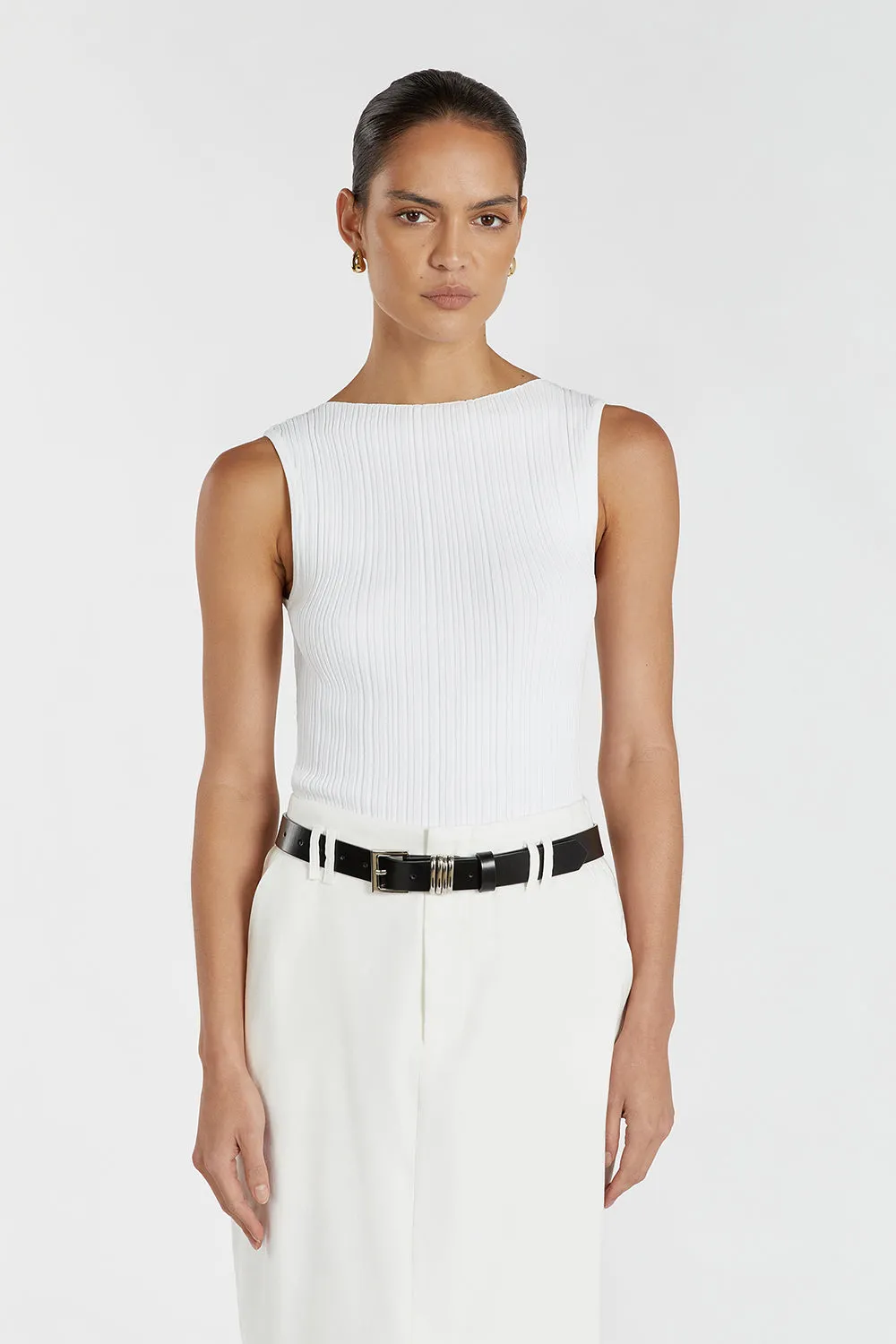 SIENNA OFF WHITE KNIT TANK sold by Dissh product image thumbnail 2