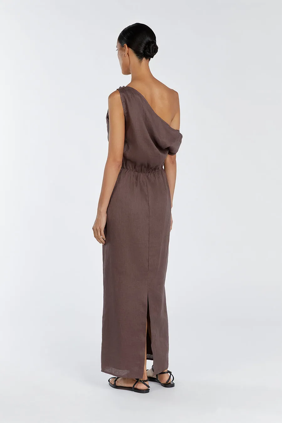 CASS CHOC LINEN ASYM MIDI DRESS sold by Dissh product image thumbnail 5
