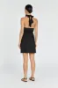VERA BLACK LINEN MINI DRESS sold by Dissh