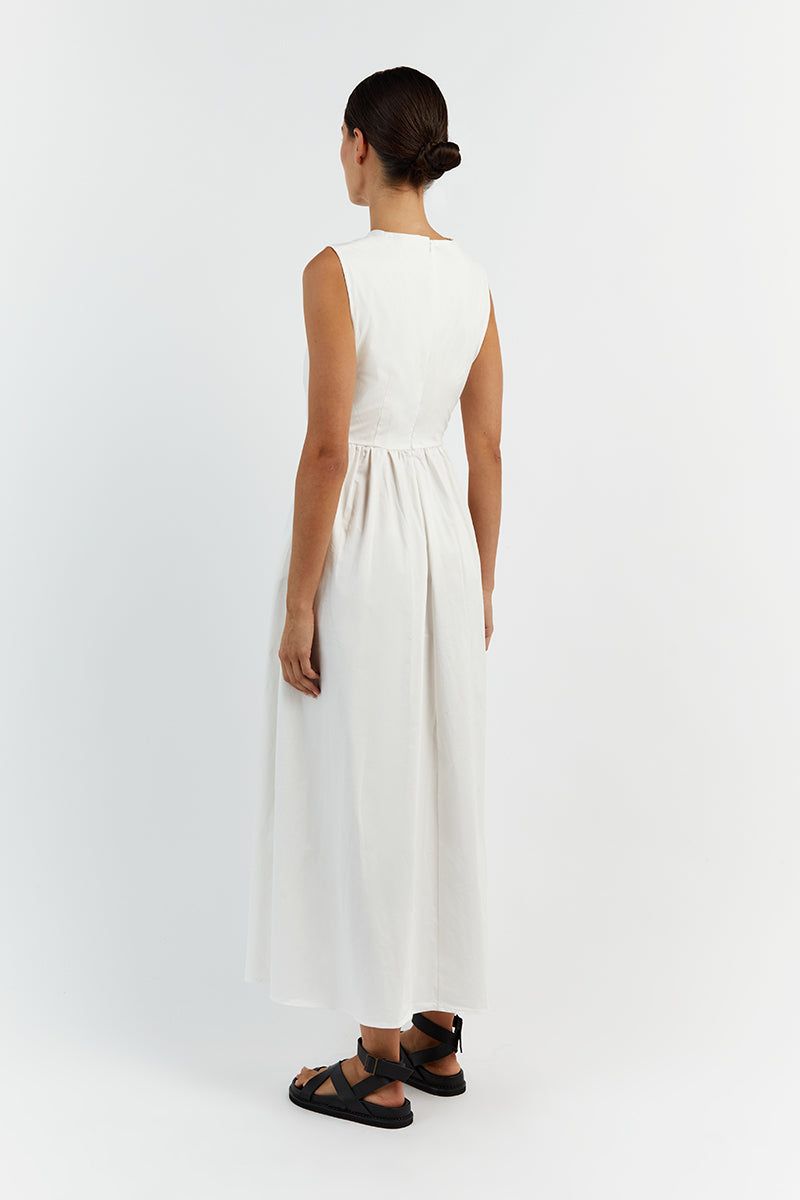 RAMSEY WHITE COTTON MIDI DRESS sold by Dissh product image thumbnail 4
