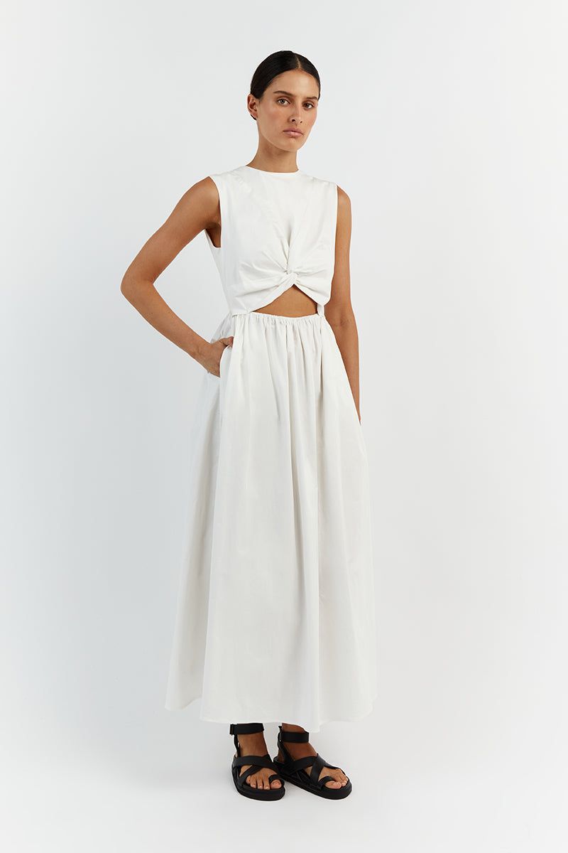 RAMSEY WHITE COTTON MIDI DRESS sold by Dissh product image thumbnail 3