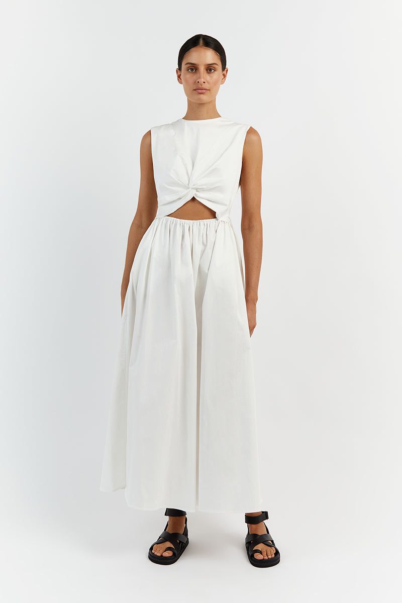 RAMSEY WHITE COTTON MIDI DRESS sold by Dissh product image thumbnail 2